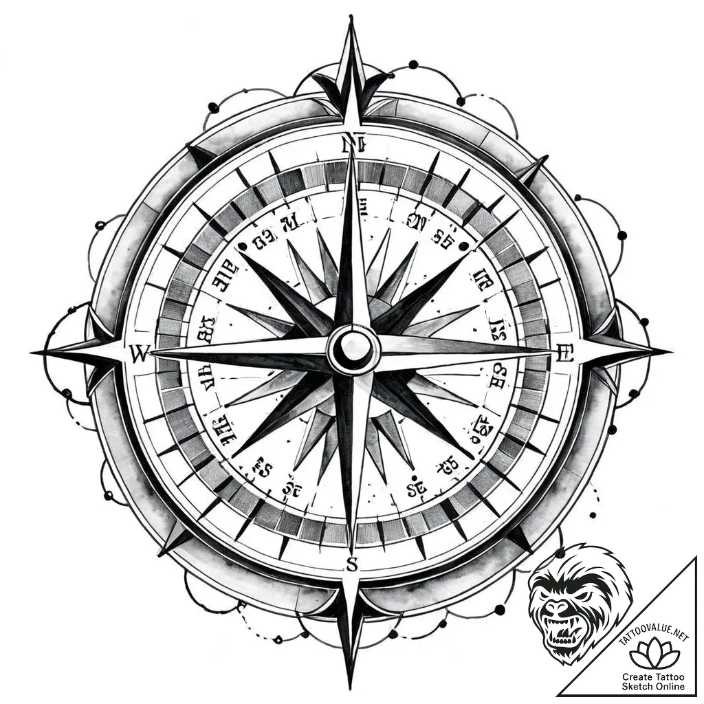 Tat tattoo sketch, architectвђ™s compass draw... - style Jaeger Mini - tattoo sketch (08.11.2025 14:18)