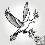 Doves, ink illustration for tattoo, realistic… – style Jagger Old – tattoo sketch (08.11.2025 14:23)