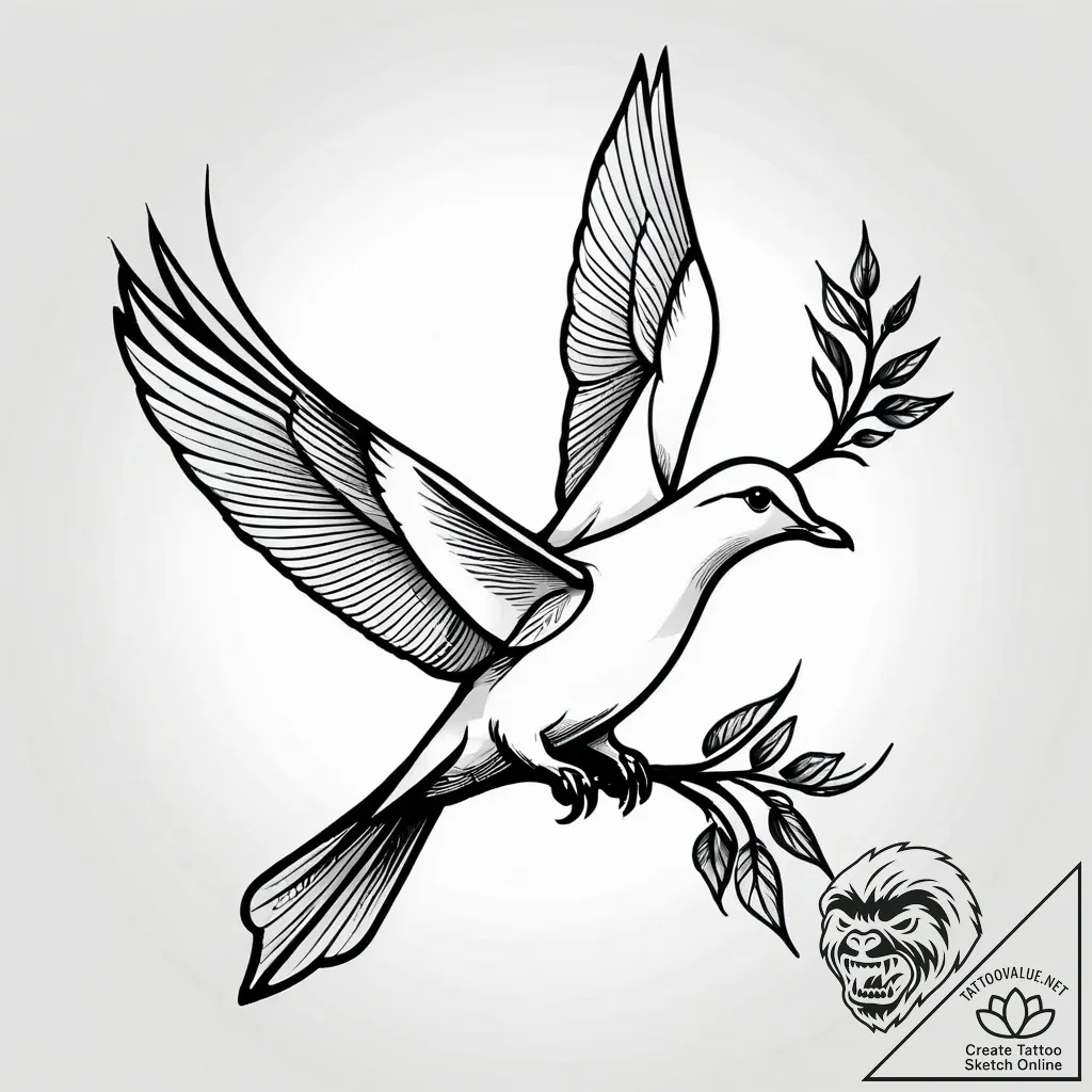 Doves, ink illustration for tattoo, realistic... - style Jagger Old - tattoo sketch (08.11.2025 14:23)