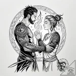 Tattoo sketch, ian and barley together with m… – style Jaeger Simple – tattoo sketch (08.11.2025 14:53)