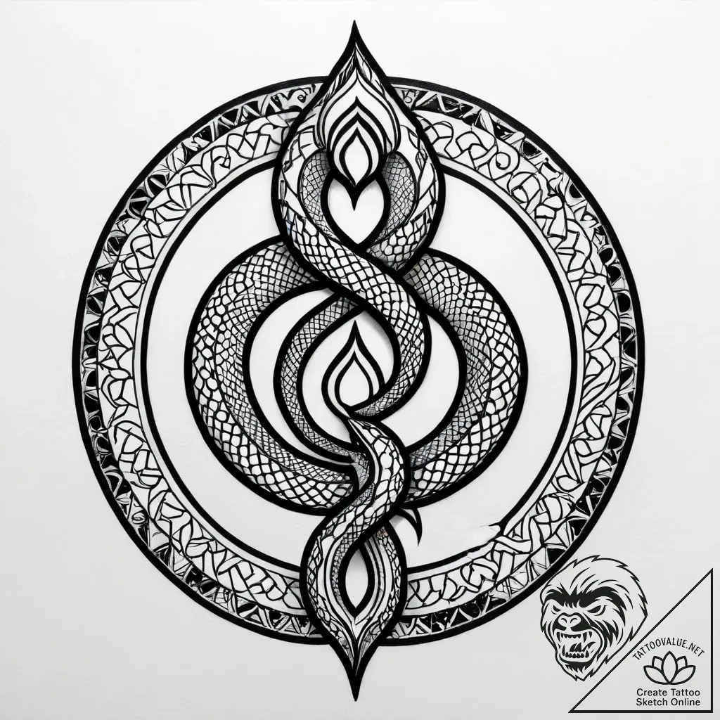 Atomic serpent in neon vortex, concept art fo... - style Jagger Old - tattoo sketch (08.11.2025 15:02)