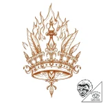 Feathered crown beneath burning sky, tattoo f… – style Flux Inscriptions – tattoo sketch (08.11.2025 15:28)
