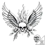 Black flames consuming wings, concept art for… – style Flux Inscriptions – tattoo sketch (08.11.2025 16:28)