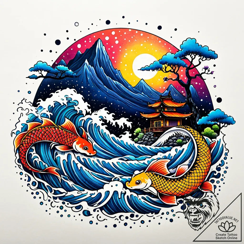 Tat tattoo sketch, trolls village silhouette... - style Jaeger Simple - tattoo sketch (08.11.2025 16:33)