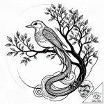 Nightingale singing on a branch of a dead tre… – style Jagger Old – tattoo sketch (08.11.2025 16:43)