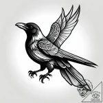 Raven unravelling a scroll of fate, tattoo li… – style Jagger Old – tattoo sketch (08.11.2025 17:22)