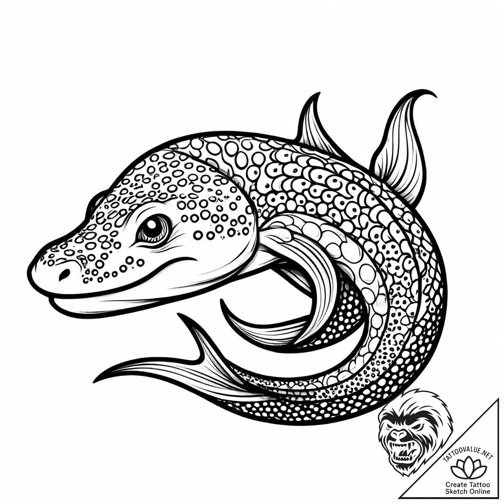 рјрѕсђсџрє, tattoo drawing outline, on a clea... - style Jaeger Mini - tattoo sketch (08.11.2025 17:38)