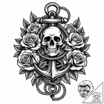 A ship’s anchor entwined with rope, tattoo li… – style Jaeger Mini – tattoo sketch (08.11.2025 17:58)