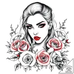 Tat tattoo sketch, alternative model with dra… – style Flux Inscriptions – tattoo sketch (08.11.2025 18:08)