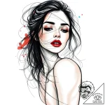 рїрѕсђс‚сђрµс‚с‹ сѓ р°р±сѓс‚сђр°рєс‚рѕс‹рјрё… – style Flux Inscriptions – tattoo sketch (08.11.2025 18:28)