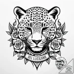 Leopard, tattoo line art, clean lines, crisp… – style Jaeger Simple – tattoo sketch (08.11.2025 18:32)