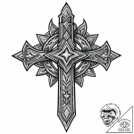Dwarf forging a sword with a star fragment, t… – style Jaeger Mini – tattoo sketch (08.11.2025 19:17)