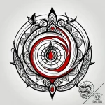 Q, tattoo sketch design, black and red ink, r… – style Jagger Old – tattoo sketch (08.11.2025 19:43)