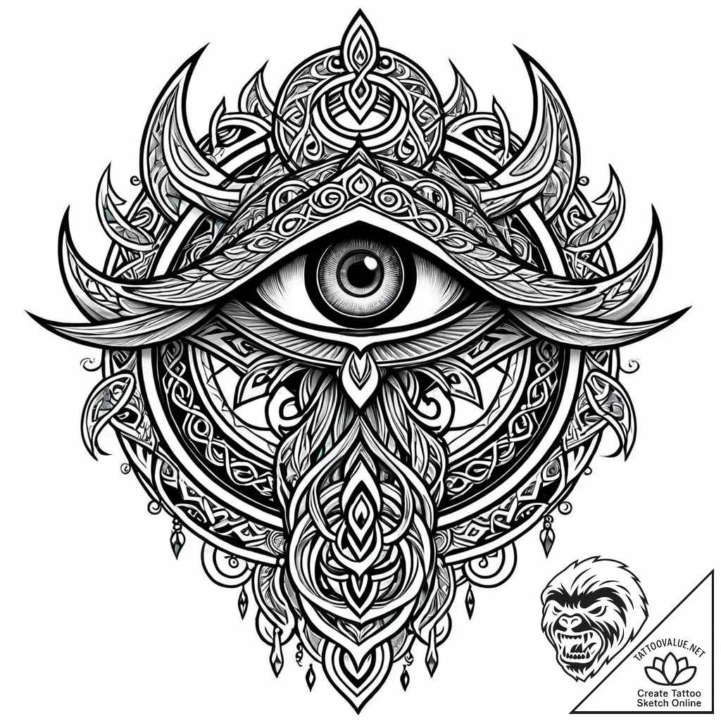 Odin's eye sacrificed to the well of wisdom,... - style Jaeger Mini - tattoo sketch (08.11.2025 19:57)