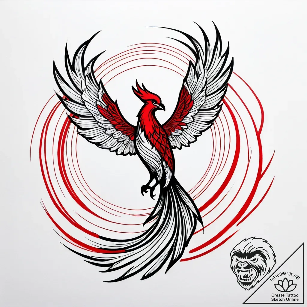 Phoenix breath swirling through void, tattoo... - style Jagger Old - tattoo sketch (08.11.2025 20:23)