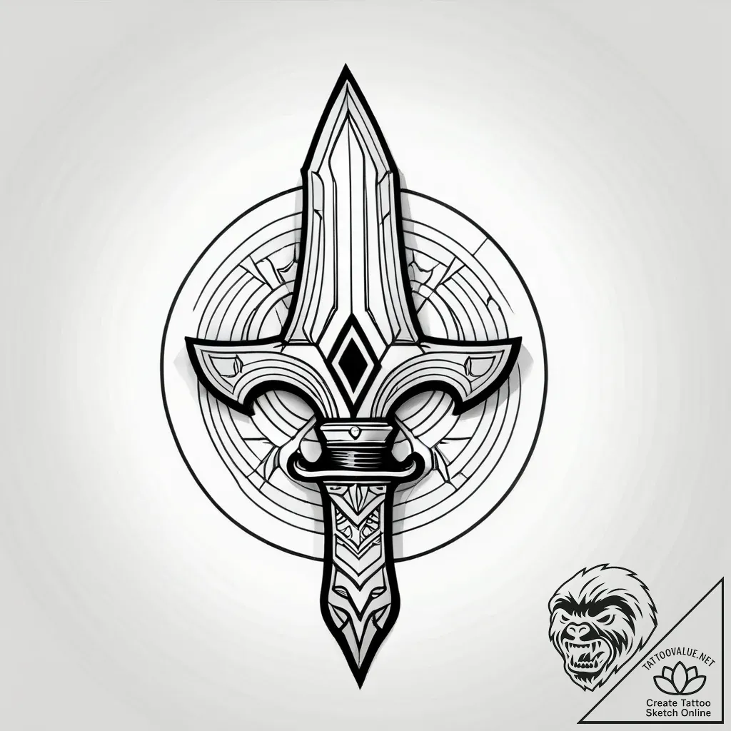 Uranium dagger devouring relic, concept art f... - style Jagger Old - tattoo sketch (08.11.2025 20:43)