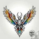 Ivory wings beneath iron sky, tattoo line art… – style Jagger Old – tattoo sketch (08.11.2025 21:03)