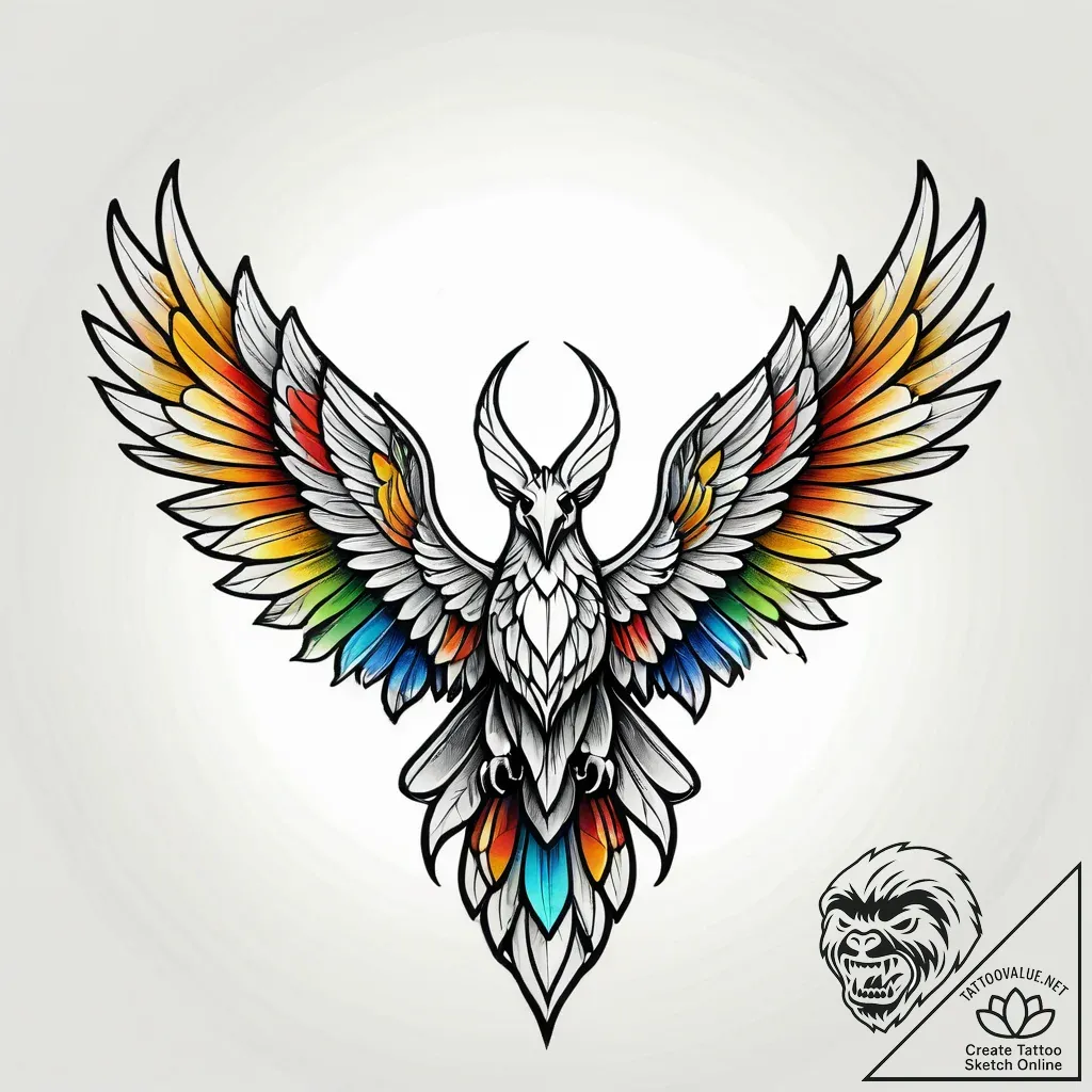 Ivory wings beneath iron sky, tattoo line art... - style Jagger Old - tattoo sketch (08.11.2025 21:03)