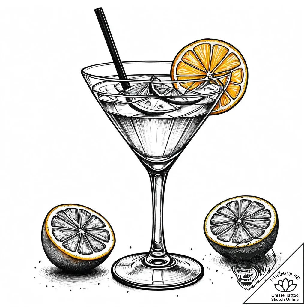 Tat tattoo sketch, bartenderвђ™s cocktail gla... - style Jaeger Mini - tattoo sketch (08.11.2025 21:18)