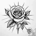 Animated rose caught in web, tattoo line art,… – style Jaeger Simple – tattoo sketch (08.11.2025 21:33)