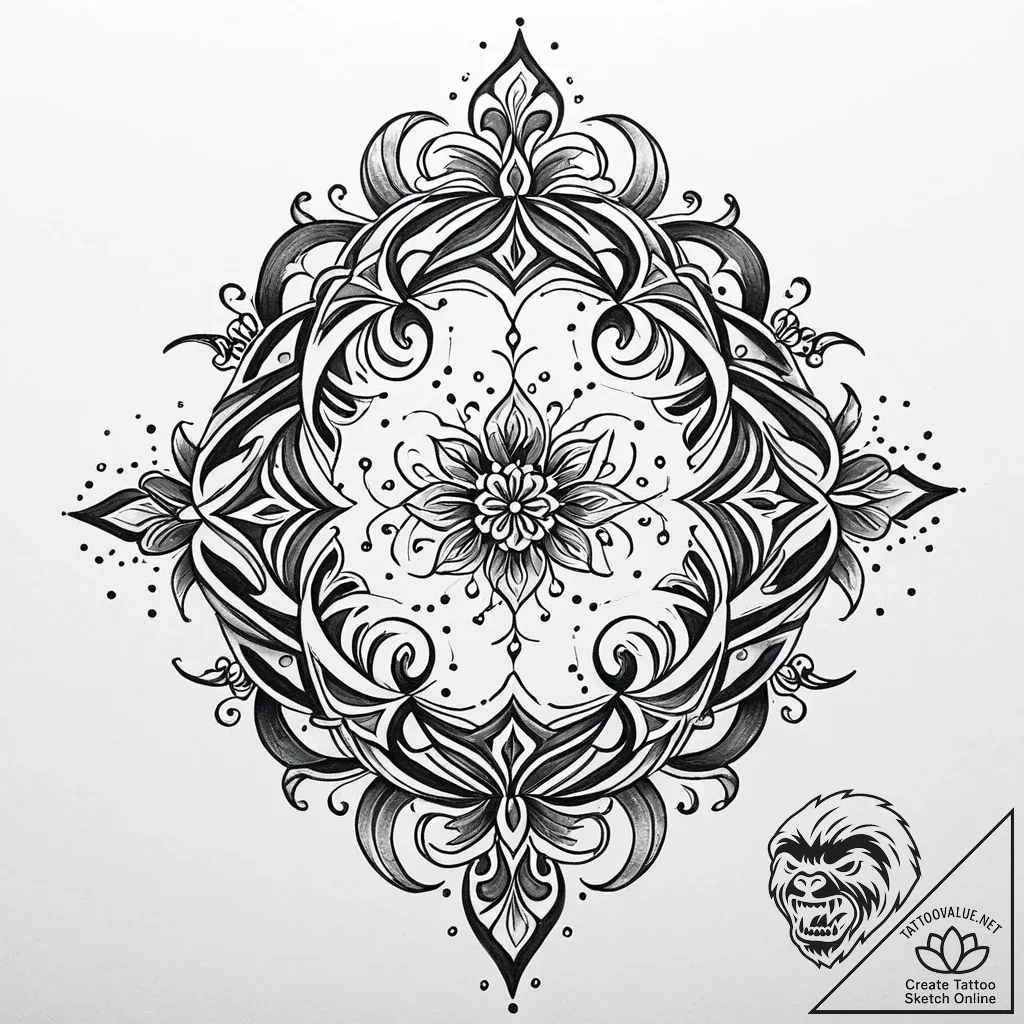 Black sands swirling with spirits, tattoo dra... - style Jaeger Mini - tattoo sketch (08.11.2025 21:38)