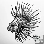 Lionfish with spines of sharp obsidian, conce… – style Jaeger Simple – tattoo sketch (08.11.2025 21:54)