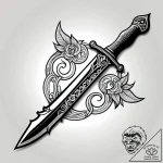 Nether blade forged from shadows, tattoo draw… – style Jagger Old – tattoo sketch (08.11.2025 22:03)