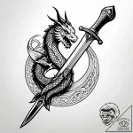 Necrotic dagger beneath celestial gate, conce… – style Jagger Old – tattoo sketch (08.11.2025 22:22)