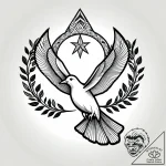 Tattoo sketch, flying dove carrying olive bra… – style Jagger Old – tattoo sketch (08.11.2025 23:22)
