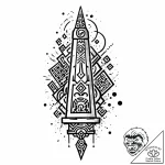 Obelisk covered in both ancient hieroglyphs a… – style Jaeger Mini – tattoo sketch (09.11.2025 00:18)
