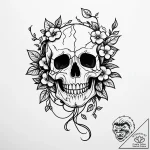 Tat tattoo sketch, skull adorned with lush fl… – style Jaeger Simple – tattoo sketch (09.11.2025 01:32)