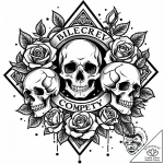 A detailed button collection, diverse,, conce… – style Jaeger Mini – tattoo sketch (09.11.2025 01:58)