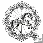 Carousel horse made of bone and withered vine… – style Jaeger Mini – tattoo sketch (09.11.2025 02:18)