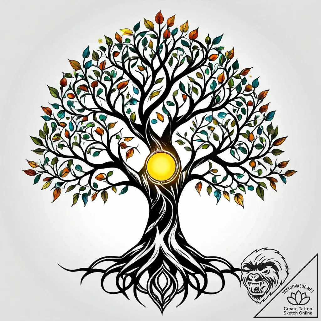 Yggdrasil (tree of life) - style Jagger Old - tattoo sketch (09.11.2025 02:43)