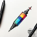 A fountain pen nib, ink illustration for tatt… – style Jaeger Simple – tattoo sketch (09.11.2025 02:52)