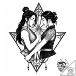 Tattoo sketch, mulan and shang silhouette in… – style Jaeger Mini – tattoo sketch (09.11.2025 02:58)