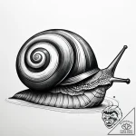 Snail, tattoo sketch design, professional art… – style Jaeger Simple – tattoo sketch (09.11.2025 03:12)
