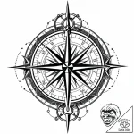 Compass rose from an old nautical chart, tatt… – style Jaeger Mini – tattoo sketch (09.11.2025 03:18)