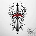 Dagger entwined with spirit vines, tattoo ske… – style Jaeger Simple – tattoo sketch (09.11.2025 03:33)