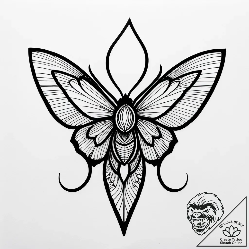 Astral moth caught in stardust, tattoo flash... - style Jagger Old - tattoo sketch (09.11.2025 03:43)