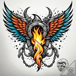 Burning wings chained to stone, tattoo sketch… – style Jaeger Simple – tattoo sketch (09.11.2025 03:53)
