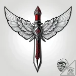 Angelic moth resting on dagger, tattoo drawin… – style Jagger Old – tattoo sketch (09.11.2025 04:23)