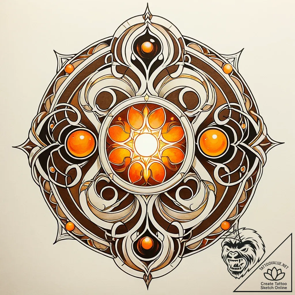 Tattoo sketch, 22 surrounded by glowing orbs,... - style Jaeger Simple - tattoo sketch (09.11.2025 04:32)