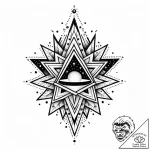 Hollow relic crowned with stars, ink illustra… – style Jaeger Mini – tattoo sketch (09.11.2025 04:58)