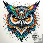 Owl beak beneath shattered helm, tattoo flash… – style Jaeger Simple – tattoo sketch (09.11.2025 06:32)