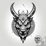 Horned helm beneath shattered moon, tattoo sk… – style Jagger Old – tattoo sketch (09.11.2025 07:02)