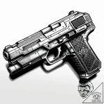 Deckard’s pistol from blade runner – style Jaeger Simple – tattoo sketch (09.11.2025 07:12)