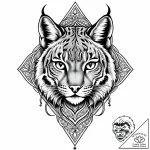 Lynx eyes reflecting void, ink illustration f… – style Jaeger Mini – tattoo sketch (09.11.2025 07:18)