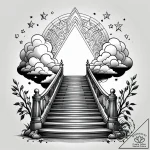 Stairway to the clouds – style Jagger Old – tattoo sketch (09.11.2025 08:03)