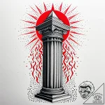 Pillar cracked by celestial flame, tattoo lin… – style Jaeger Simple – tattoo sketch (09.11.2025 08:12)